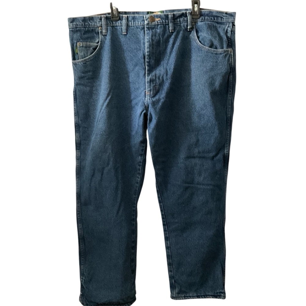 CABELAS Roughneck Jeans Red Fleece Lining Blue Denim Mens Size 44 30